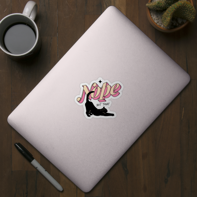 Monday Nope Black Cat in pink by The Charcoal Cat Co.